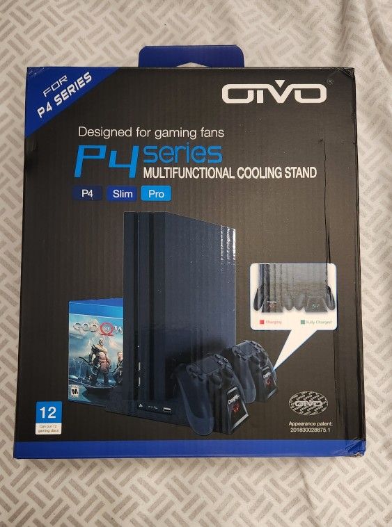PS4 Cooling Fan Station for PlayStation 4/PS4 Slim/PS4 Pro, OIVO PS4 Pro Vertical Stand with Dual Controllers