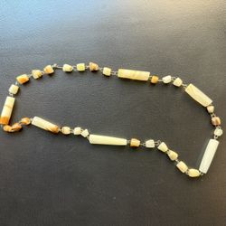 Vintage Natural Stone Necklace – 16 Inches