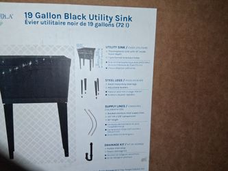 Black utility sink 19 gallons 72 l