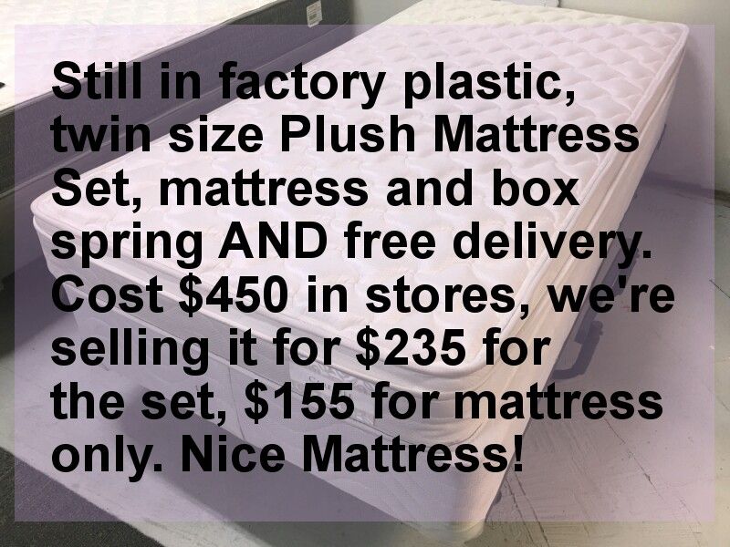 Twin size Plush Mattress Set Brand New in plastic