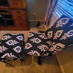 Chair With Matching Ottoman