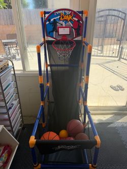 Arcade Basketball Game Set with 4 Balls and Hoop for Kids 3+ Years Old