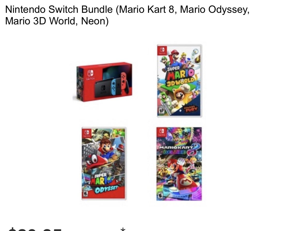 Brand New Nintendo Switch Red Blue Mario Bundle