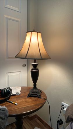 Traditional Table Lamp with Fabric Shade