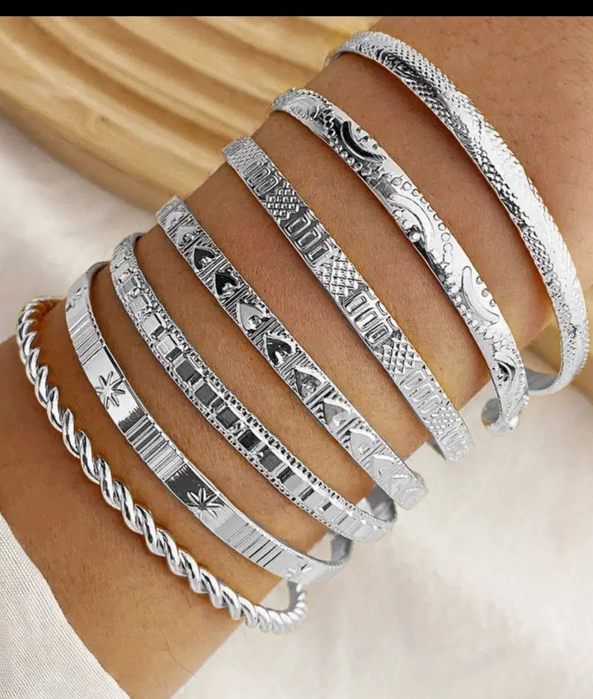 Silver Bangles $5 Each New