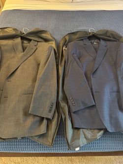 2 Kenneth Cole 3-Piece Suits – 46R – Navy + Gray – $125