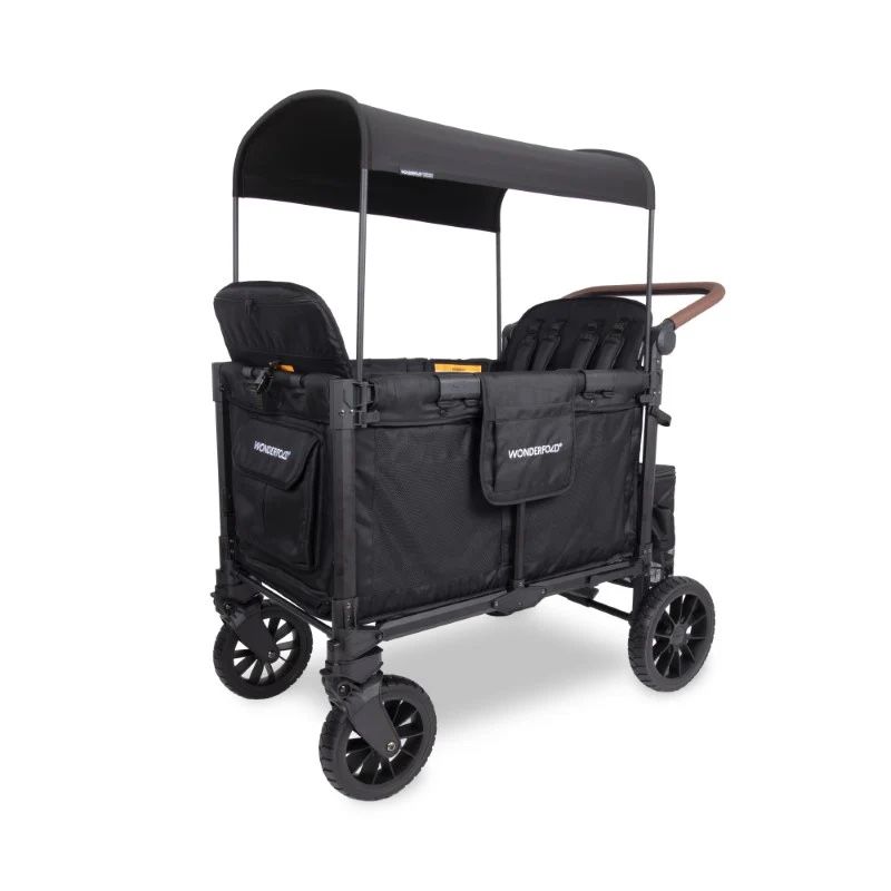 W4 Luxe Pro Quad Stroller Wagon (4 Seater) - Jet Black