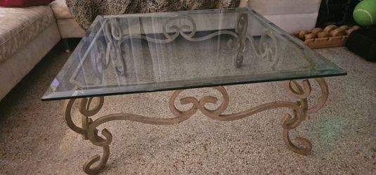 Nice metal and glass coffee table