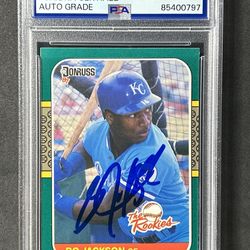 1986 Donruss The Rookies Bo Jackson RC #14 Rookie PSA Authentic Autograph Royals