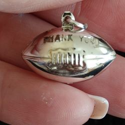 Vtg.sterling Silver 925- Football Pendant