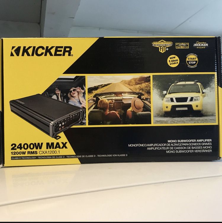 Kicker 2400 Watts Max 1200 Watts Rms Bass Amplifier Cxa1200.1 Brand New In Box 