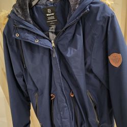 WANTDO, Women's Waterproof Winter Jacket, Blue, XL 