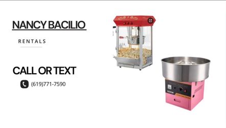 DIY rentals popcorn and cotton candy machines