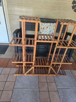 Wood Plant Stand