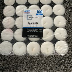 100 Pack Tea Light Candles 