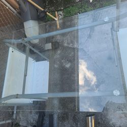 Beautiful Glass Table With Cabinet Removable