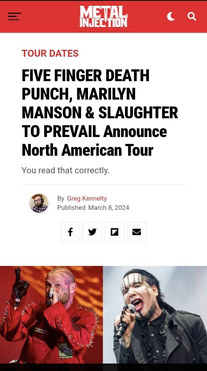 5 Finger Death punch, Marilyn Manson & slaughter To Prevail Tickets 