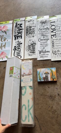 New lot of 7 wall decals from Wall Pops! and Main Street Wall Creations and wooden decor
