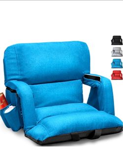 yeyeeyyee Wide Stadium Seats with Back Support, Exclusive Sofa Style Design Extra Thick Bleacher Chairs with Back and Cushion, 6 Reclining Positions -