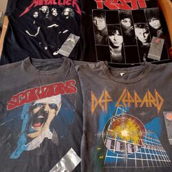 Genuine Original Vintage 80's Rock Band Concert/ Tour Shirts Lot 