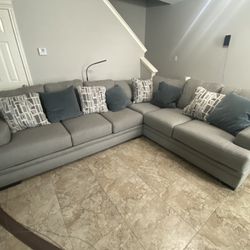 Grey Fabric Sectional Brand New