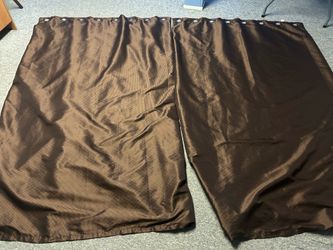 Brown Grommet Top Curtains 84" L