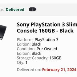 Sony PlayStation 3 Slim Console 160gb Black