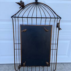 Antique gold, bronze, metal birdcage, chalkboard/with magnets