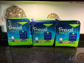 Prevail Per-Fit Daily Briefs XL (59"-64") 3-Packs of 15 (Total 45) Max Absorbent