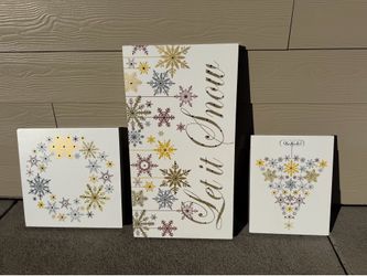 Nice Three Piece Christmas Wall Decor.  See Description.