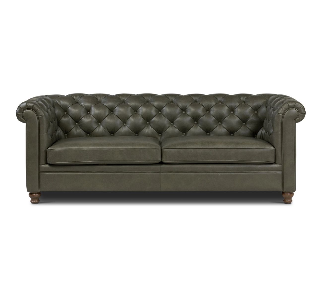 Poly & Bark Olive Leather Sofa