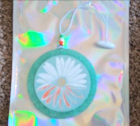 Handmade Floral Round Daisy Design Hanging Car Freshie Air. Butt naked scent