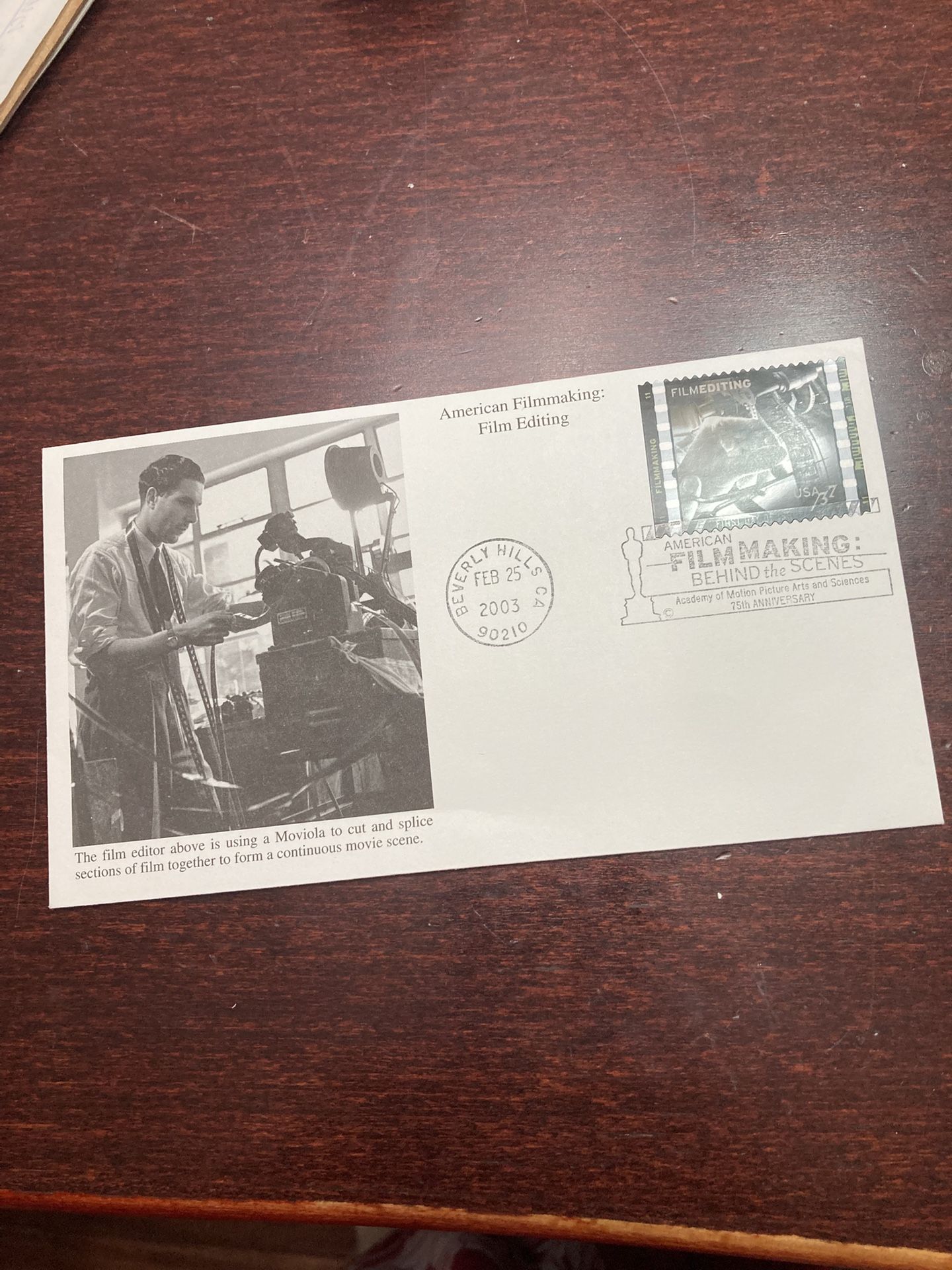 First Day Cover Envelope. Commemorating American Filmmaking