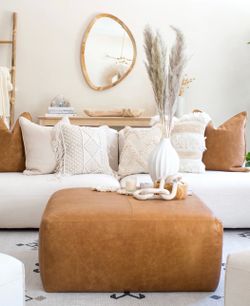Leather ottoman