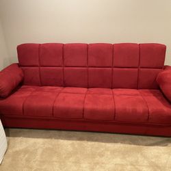 Red Burgundy Couch Futon Foldable New  
