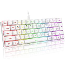 60% Gaming Keyboard, RGB Backlit Ultra-Compact Mini Keyboard, Quiet Ergonomic Water-Resistant Mechanical Feeling Keyboard for PC, MAC, PS4, Xbox ONE G