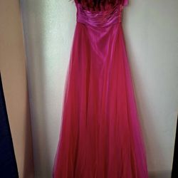 Hot Pink Evening Dress Size 6  prom