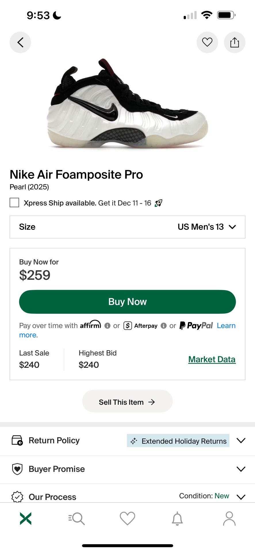 Brand New Pearl Foams Size 13