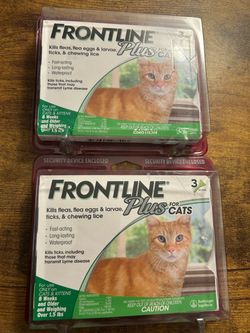 Two of the frontL plus for cats, eliminate fleas, sealed and new