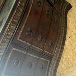 Used Dresser Antique With Attached Mirror Great Wood
