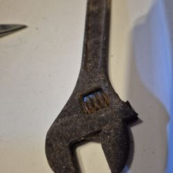 Vintage Utica Tools 8in Adjustable Wrench c 1950
