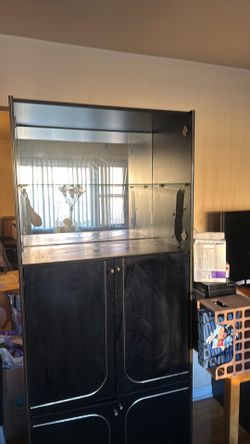 Black Display Cabinet / Home Bar Hutch