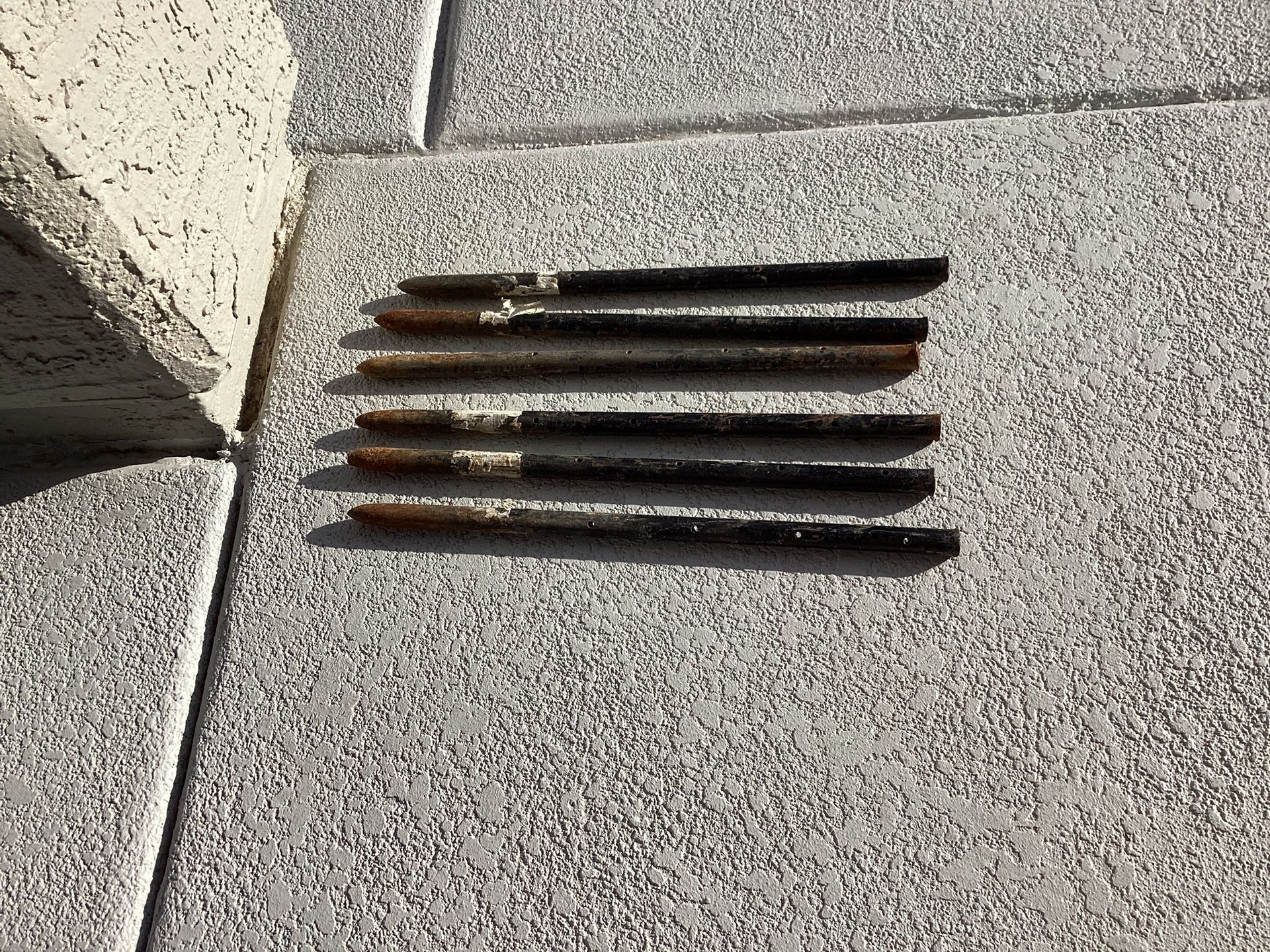 6 Steel REBAR PINS / STAKES w/ Holes (0.75”x18”) - $20 Firm