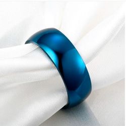 Mens  Blue Titanium Brand New High Quality Wedding Band 