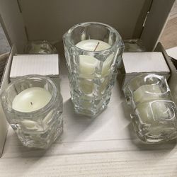Set Of Glass Candles 