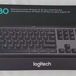 Logitech MX Keys S Combo (Wireless Keyboard, Mouse, Wrist Rest)