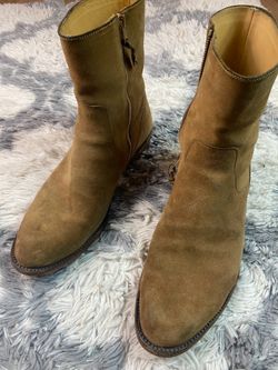 Lucchese Jonah Men's Side Zip Roper Cowboy Boots Brown Suede Size 12 GY8904