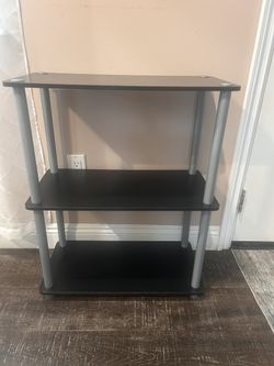 3-tier black shelving unit