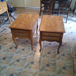Antique  End Tabes Solid Oak Nice