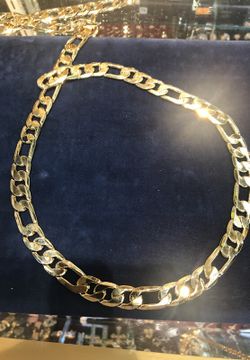 24KT Gold Bonded Figaro Chain 25" 11.5mm wide